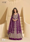 Purple Color Mirza By Sayuri Chinon Silk Embroidery Work Gown With Dupatta Online Wholesale